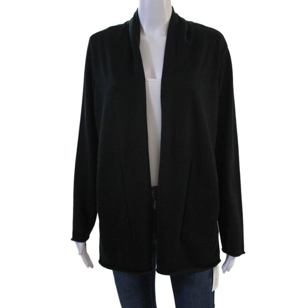 Metric Knits Unisex Cardigan Black Long Sleeve Size L